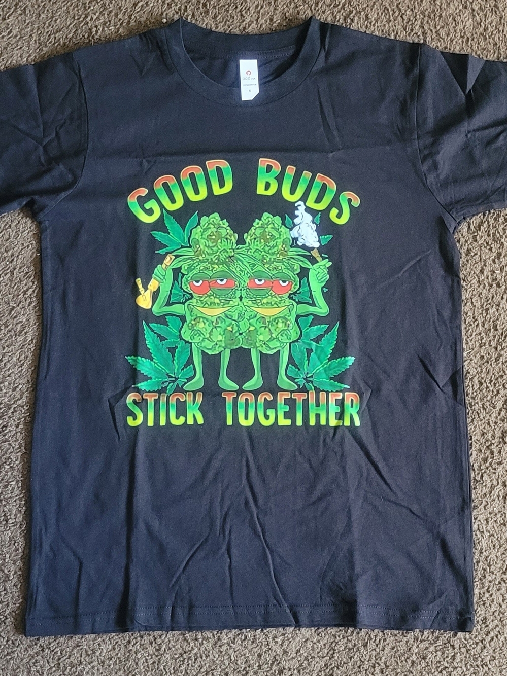 Good Buds Stick Together Graphic T-Shirt - Black